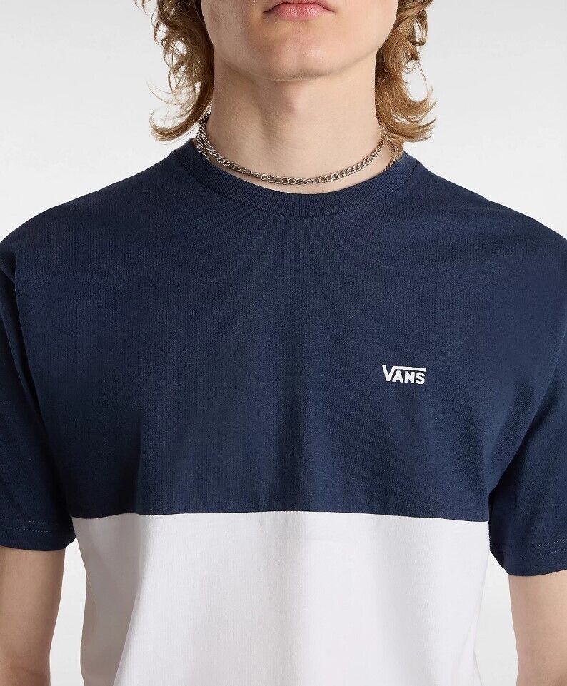 Vans Mens Colour Block T-Shirt / White Blue / RRP £25