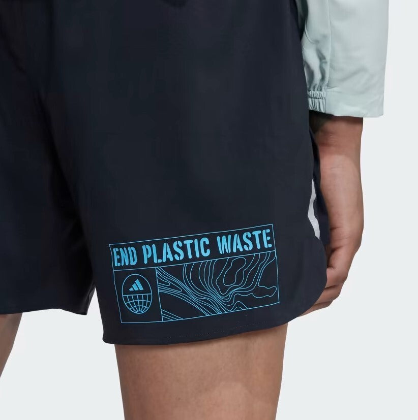 Adidas Mens Designed For Running Shorts / For The Ocean / Black / RRP £43