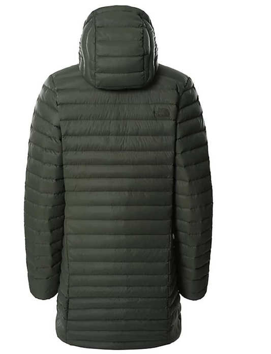 The North Face Women’s Stretch Down Parka – Thyme, Three-Piece Hood, Slim Fit
