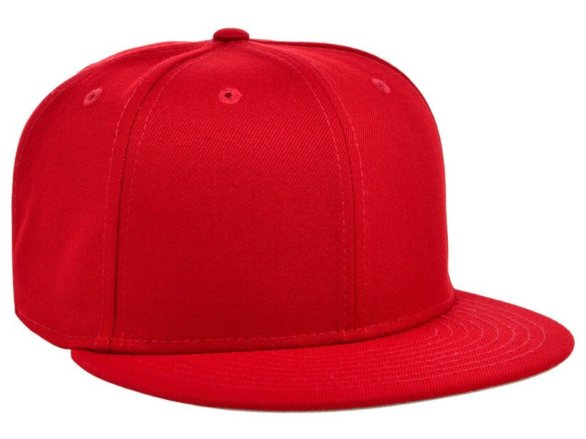 Unisex Plain Dime Snapback Hat / Red / £22
