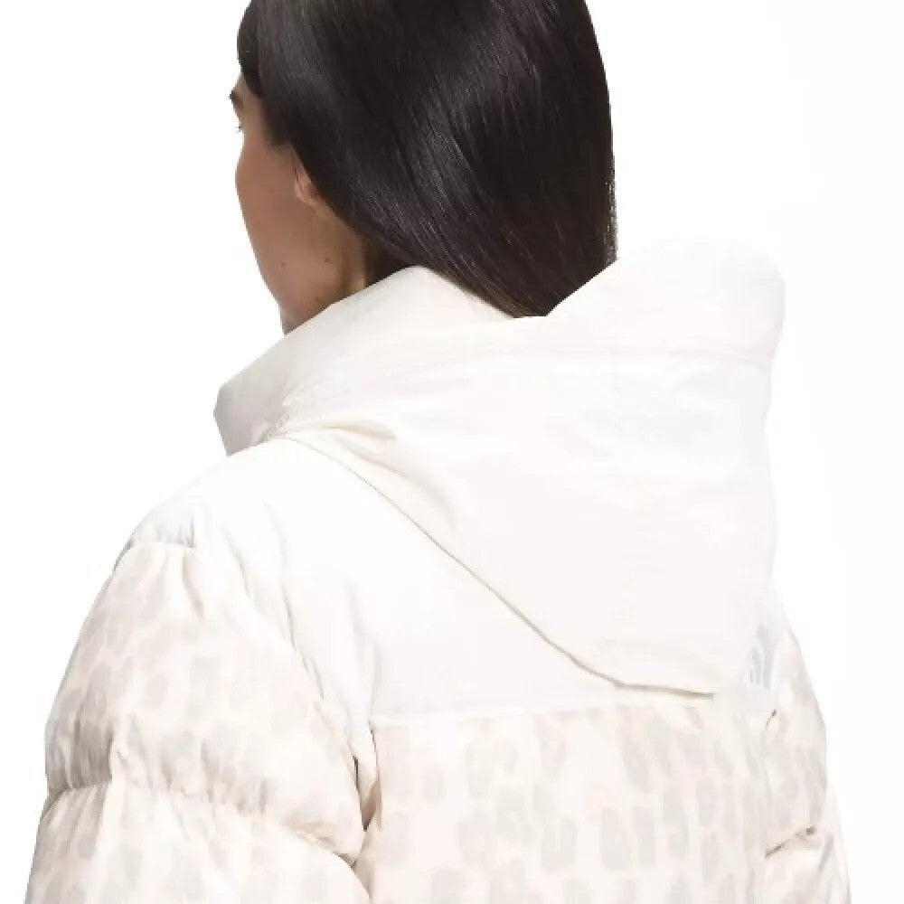 The North Face Women'S Print Nuptse Puffer Jacket / Beige White Print / Rrp £300
