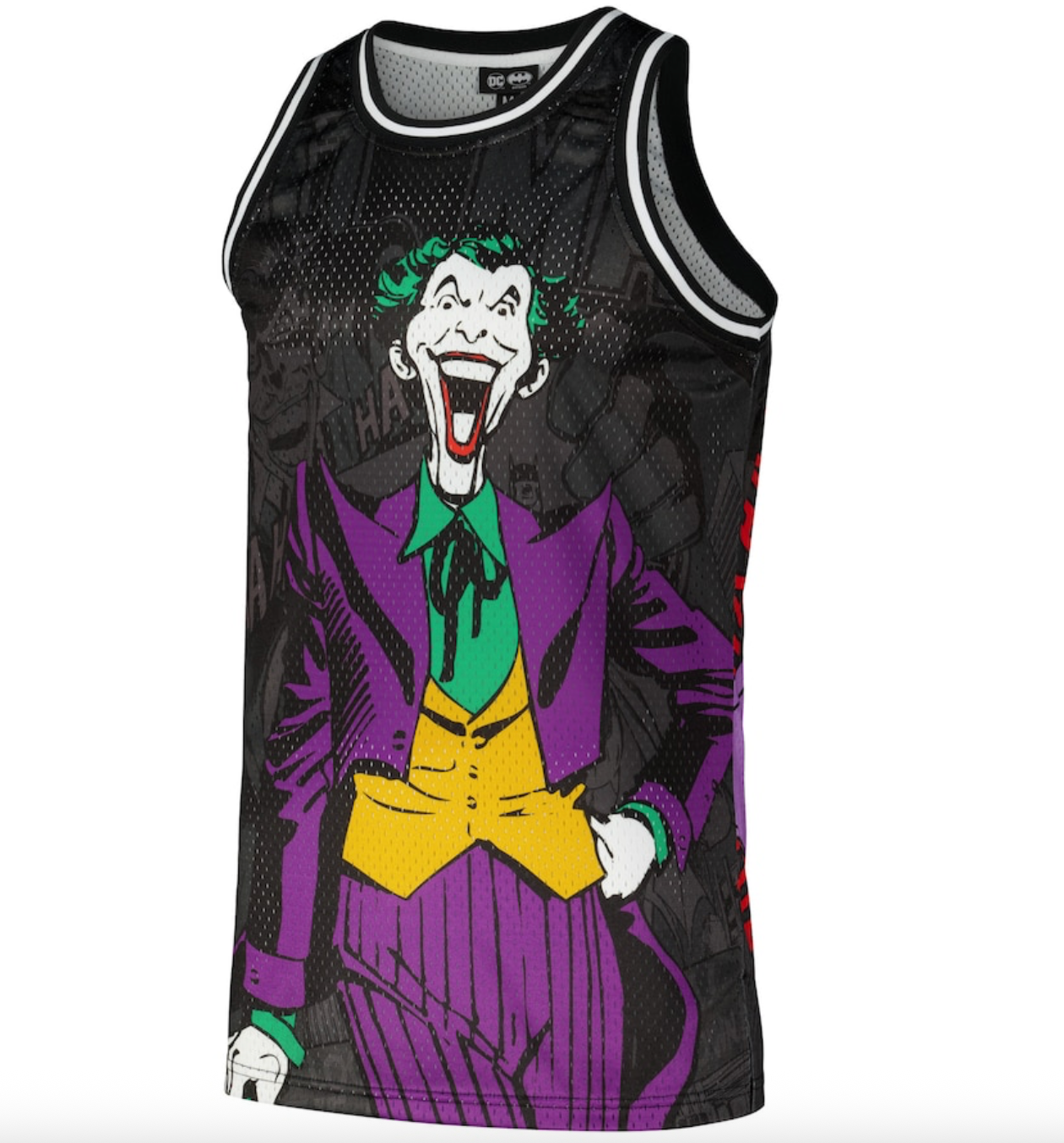 DC Comic Youth Joker Comic Big Print Mesh Jersey Vest / Black / RRP £30