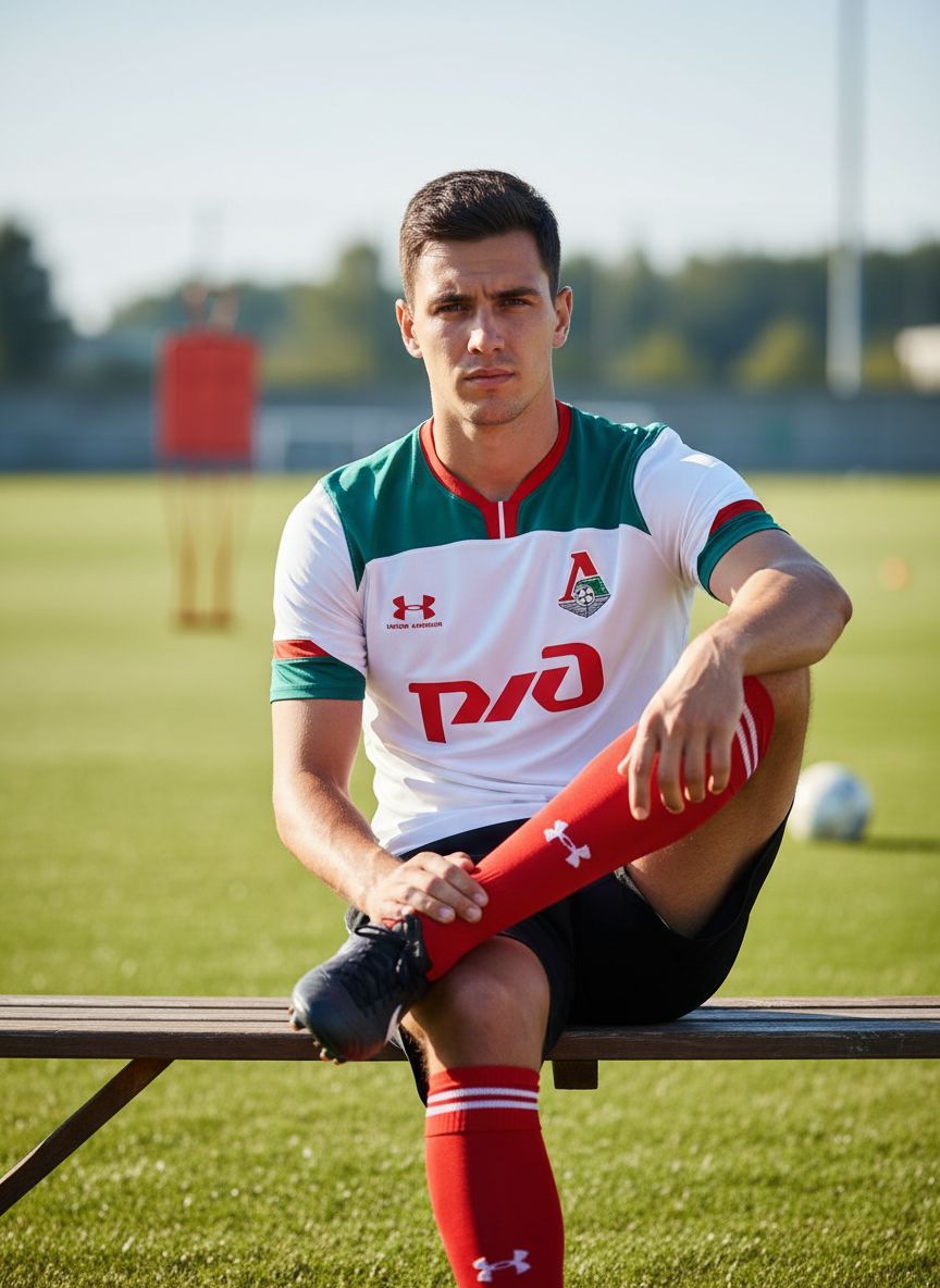 Under Armour Football Shirt / White Lokomotiv Moscow Away Jersey / RRP £55