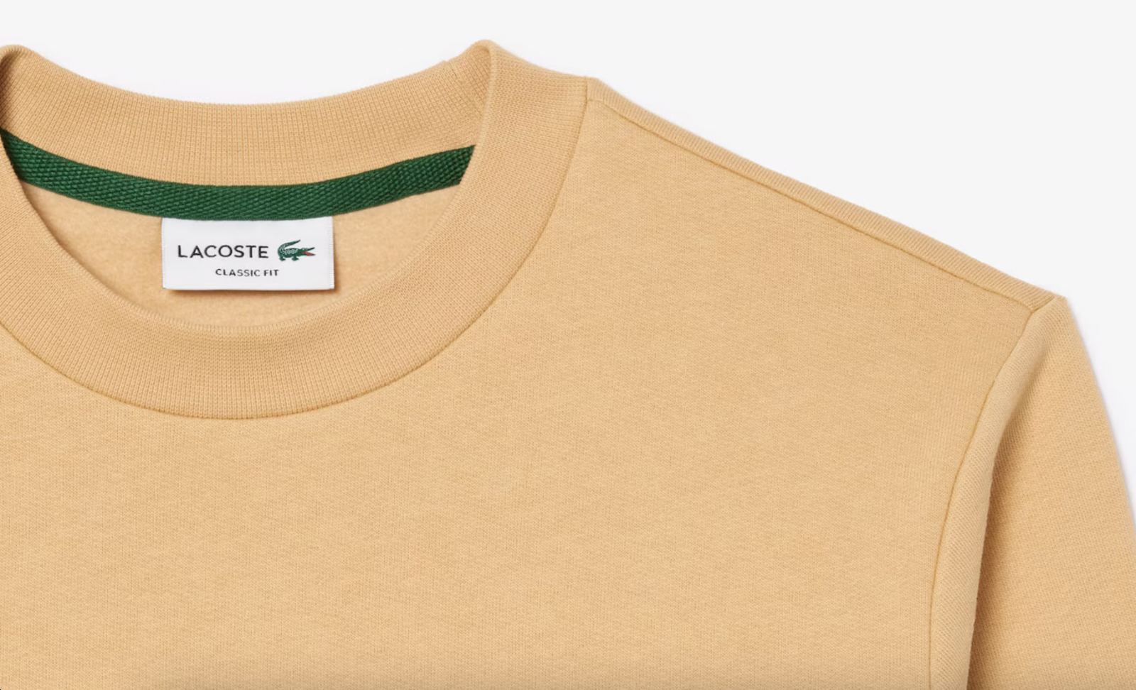 Lacoste Mens Fleece Crew Neck Sweatshirt / Beige / BNWT / RRP £109