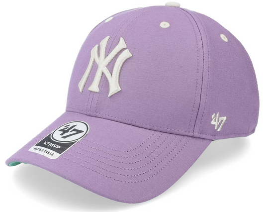 47 Brand New York Yankees MVP Snapback Cap / Light Purple White / RRP £28