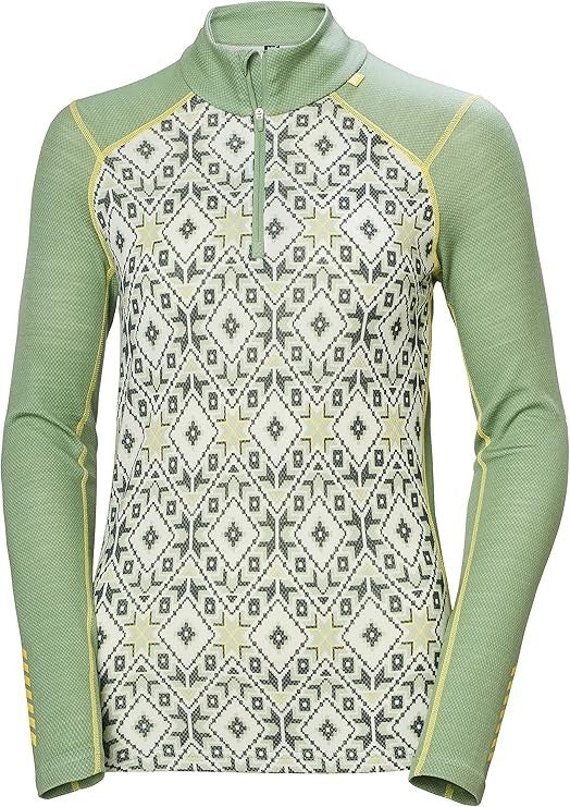 Helly Hansen Women’s LIFA Merino Midweight 1/4 Zip Top / Green / RRP £80