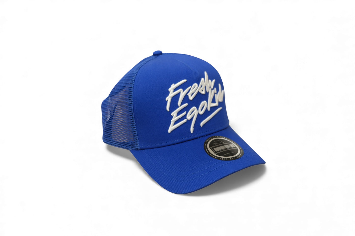 Fresh Ego Kid Script Trucker Cap / Blue White Pink / RRP £35