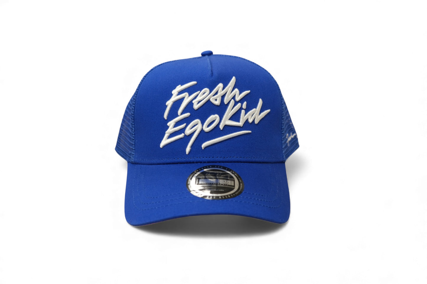 Fresh Ego Kid Script Trucker Cap / Blue White Pink / RRP £35