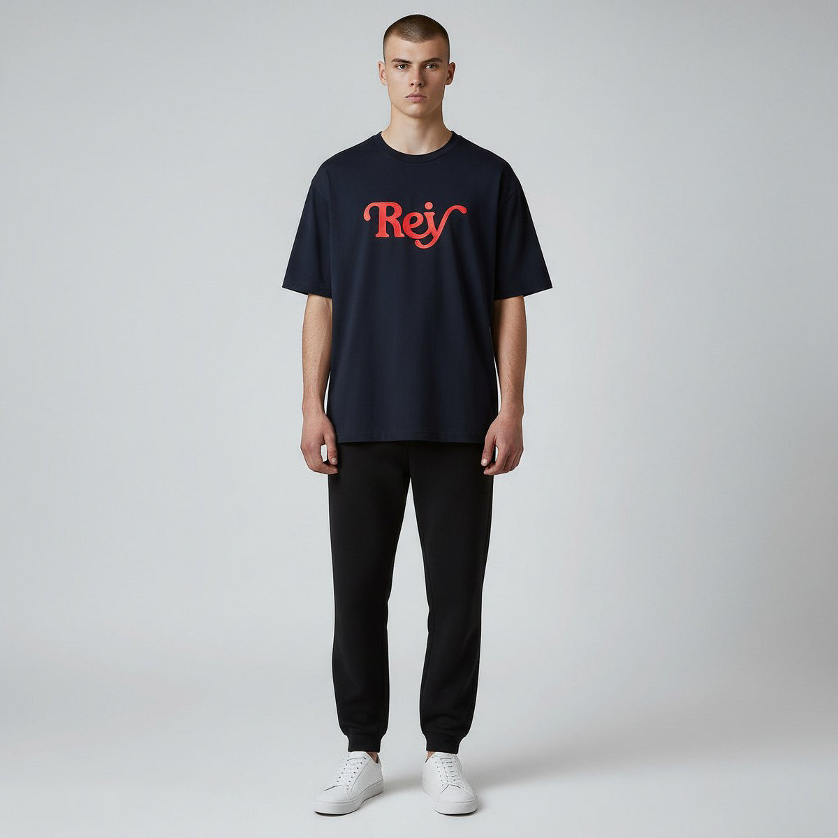 Rey Serif Tee - Navy