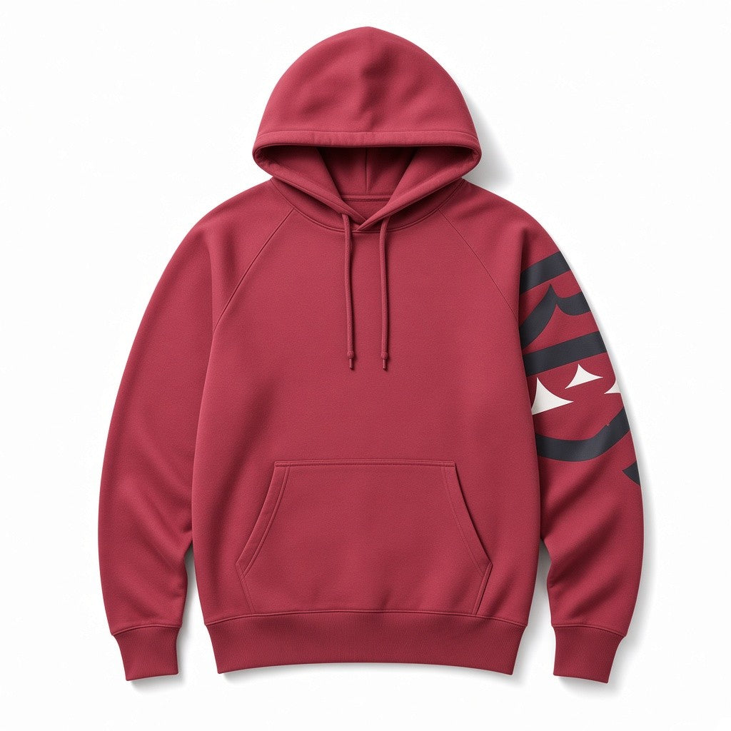 Rey Crown Sleeve Print Hoodie