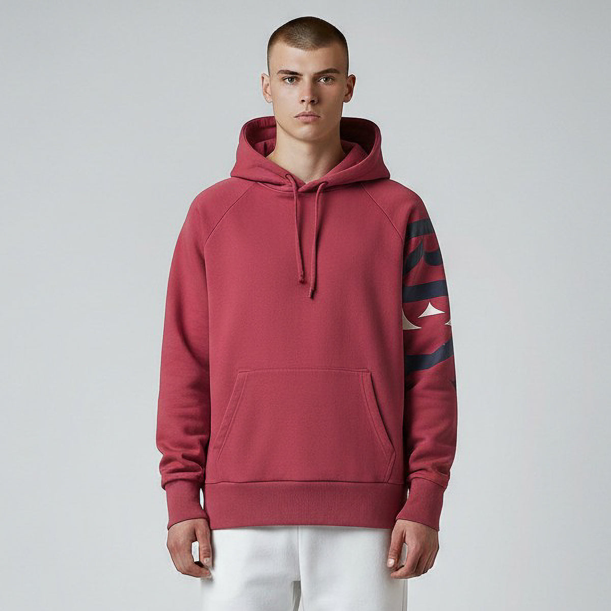 Rey Crown Sleeve Print Hoodie
