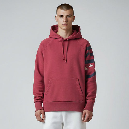 Rey Crown Sleeve Print Hoodie