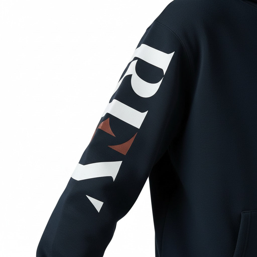 Rey Crown Sleeve Print Hoodie