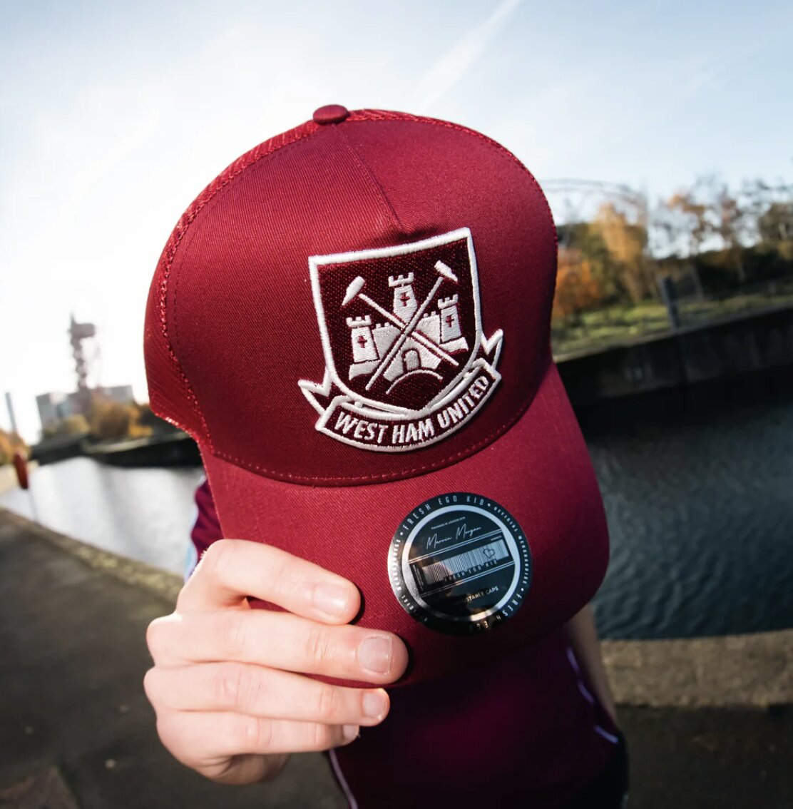 Fresh Ego Kid West Ham Retro Trucker Cap / Burgundy White / RRP £35