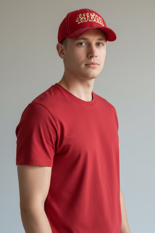 New Era San Francisco 49ers 39Thirty Stretch Fit Cap / Red Gold / RRP £25