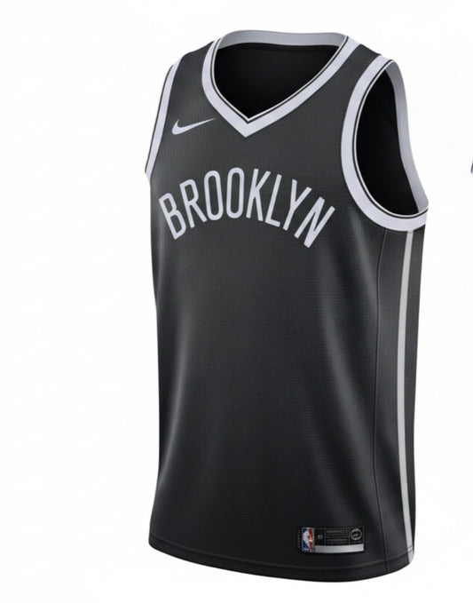 Nike Men's Brooklyn Nets Icon Basketball Vest / Black Silver / Blank / RRP £90