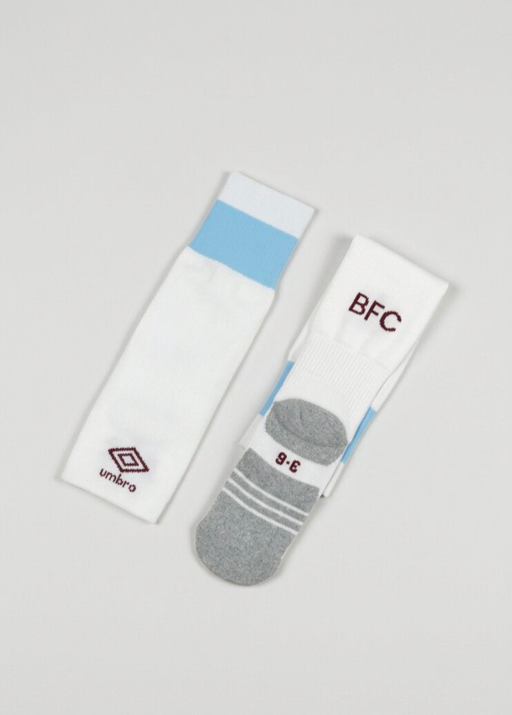 Umbro White Football Socks / Burnley Away Socks / Mens / RRP £13