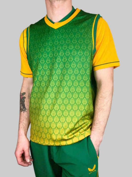 Castore Mens South Africa Cricket Vest / BNWT / Green/Yellow / RRP £60