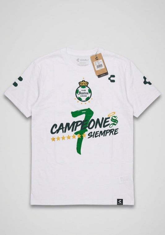 Charly Santos Laguna Football Club Winners T-Shirt / White / RRP £20