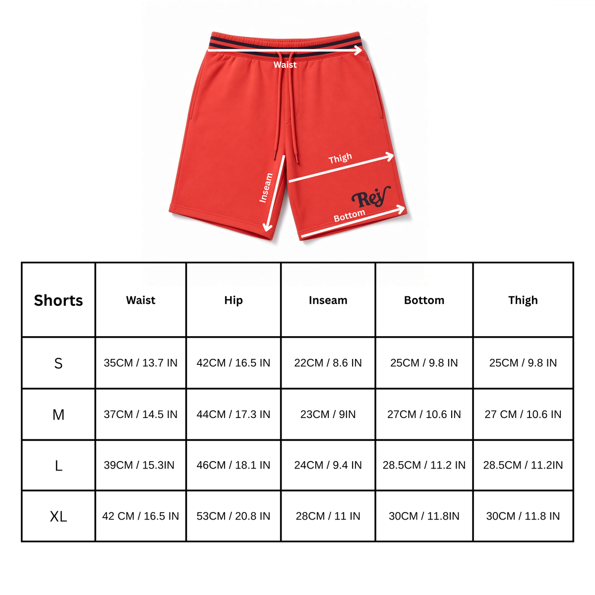 Rey Serif Shorts - Red