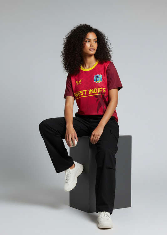 Castore Womens Cricket Top / West Indies / Maroon / RRP £60
