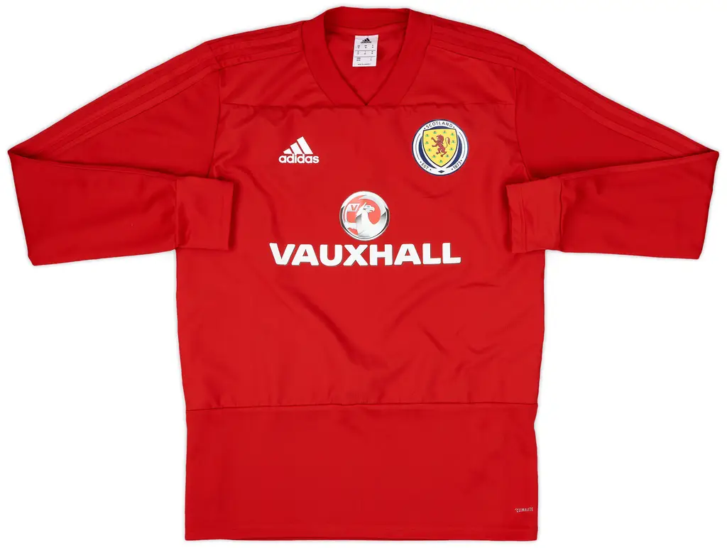 Adidas Mens 2017-18 Scotland Player Issue Training Top / Red / RRP £44.99