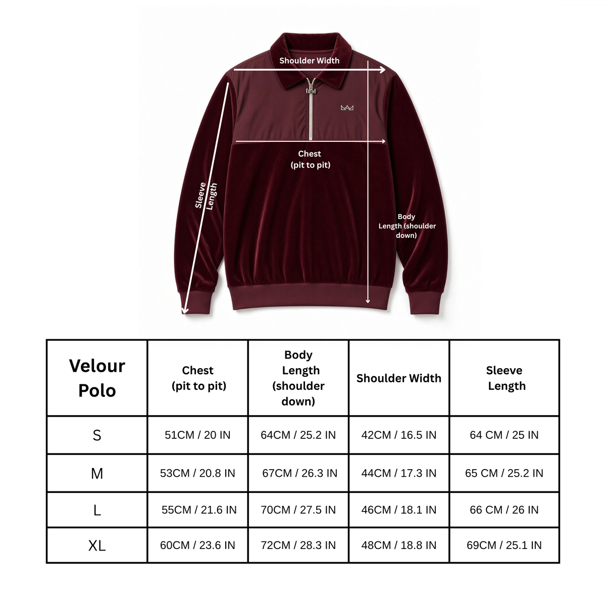Rey Royal Zip Velour Polo - Ruby Red
