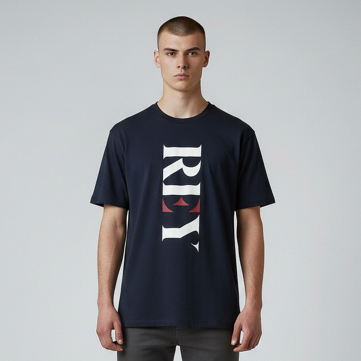 Rey Crown Print Tee - Navy