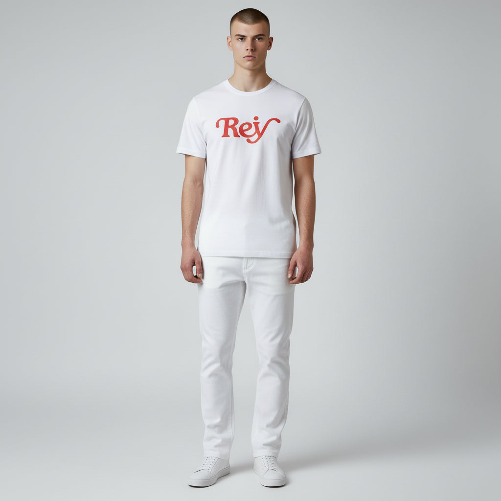 Rey Serif Tee - White